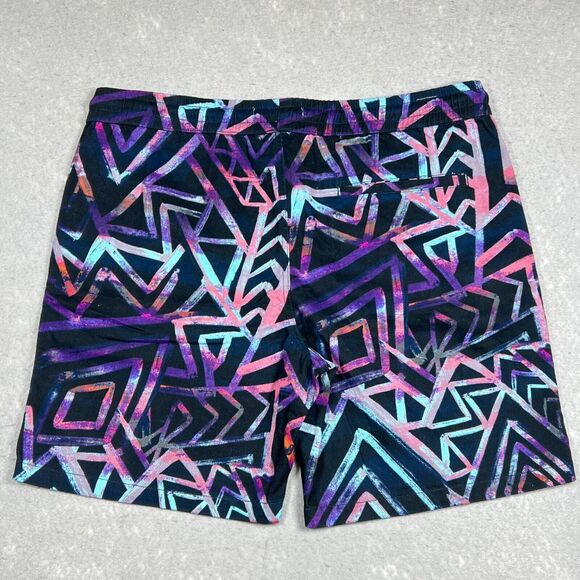 Zipcode Est 1992 Shorts Mens Size XL Black & Purple Geometric Print Cotton Chino - Picture 4 of 10